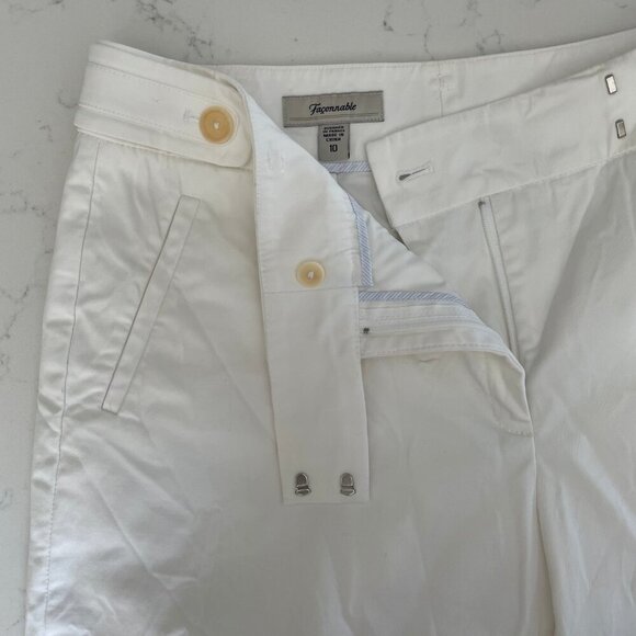 Faconnable 4 Pocket Lined Cotton Bermuda Shorts Designed in France White Sz 10 - Picture 9 of 13